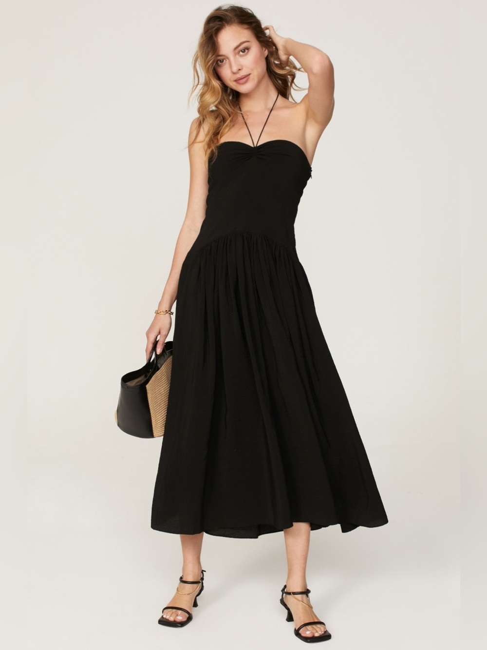 Vince Black Halter Maxi Dress Size Small Minimalist Flowy
